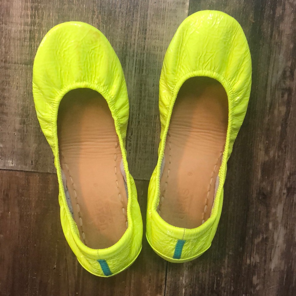 Tieks Nonmellow Neon Yellow Bright Yellow Shoes 9
